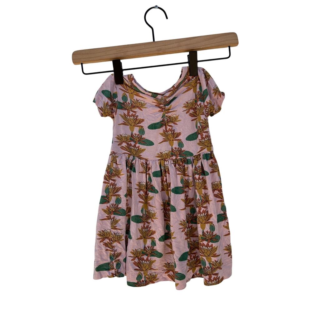 Kate Quinn Bamboo Dress, ‎ Pink, Soft, Lily Pads, 12-18 Months